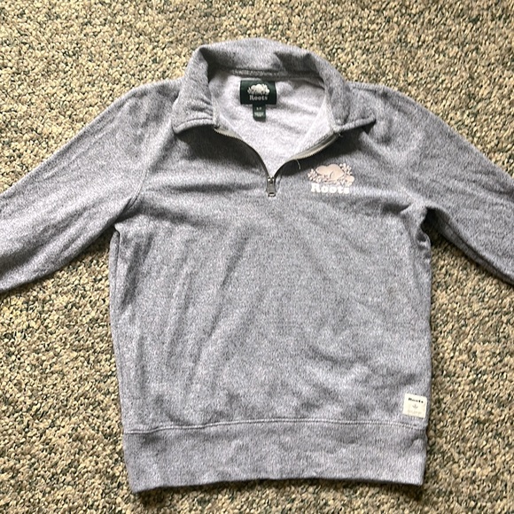Roots Grey Quarter Zip Sweatshirt - Picture 1 of 4